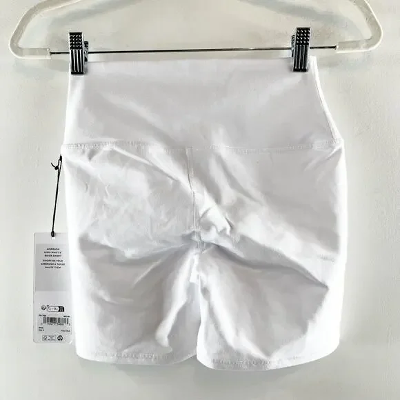 Alo 5" Airbrush High-Waist Biker Shorts White Small - Picture 4 of 4